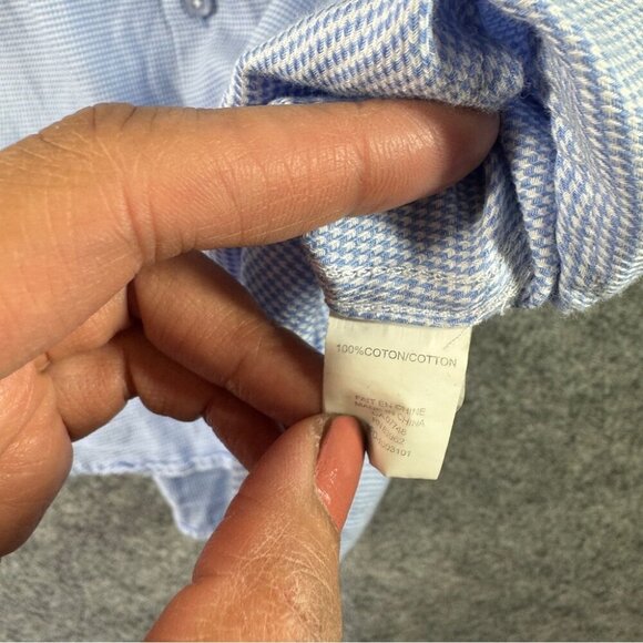 Horst Light Blue Long Sleeve Button Down Shirt 100% Cotton Size 16 - Picture 9 of 15